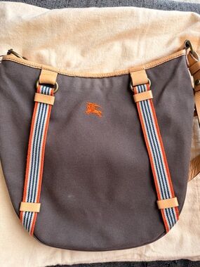 Authentic Burberry Blue Label Vintage Canvas and Leather Crossbody
